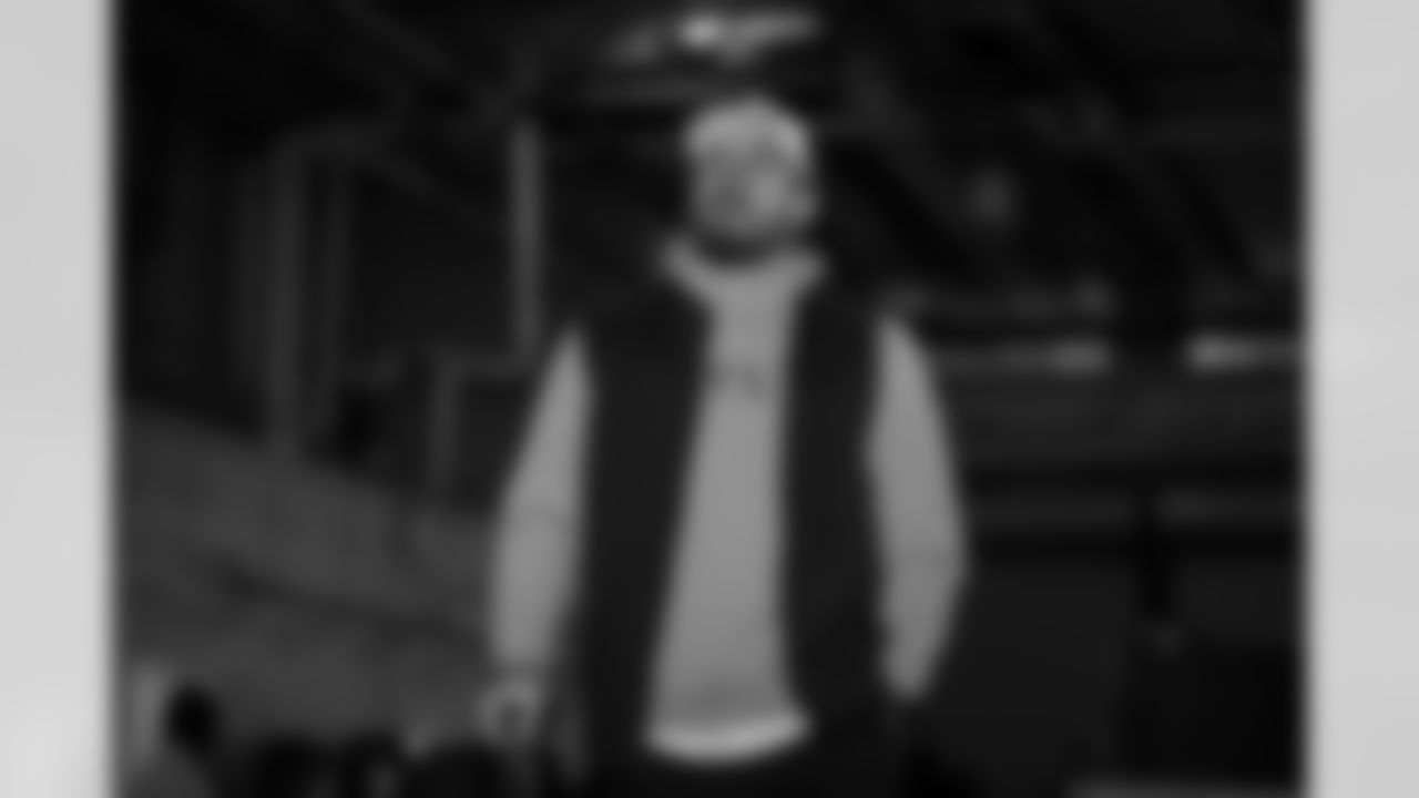 Atlanta Falcons punter Bradley Pinion #13 arrives before the Week 13 Game against the New York Jets at Metlife Stadium in East Rutherford, New Jersey on Sunday, November 30, 2025. (Photo by Jay Bendlin/Atlanta Falcons)