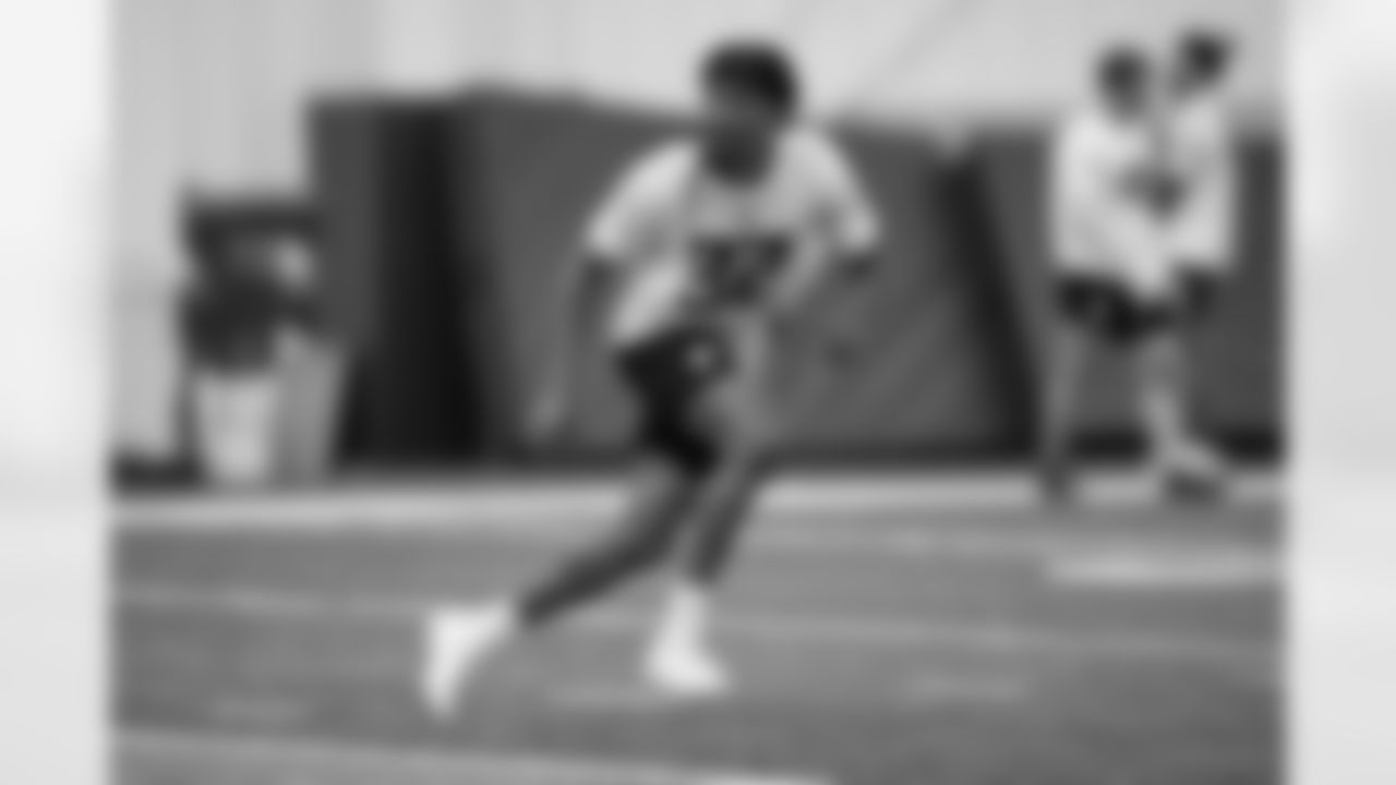 Atlanta Falcons cornerback Kevin King #32 during a workout during the offseason program at Atlanta Falcons Training Facility in Flowery Branch, Georgia, on Monday, May 12, 2025. (Photo by Jay Bendlin/Atlanta Falcons)