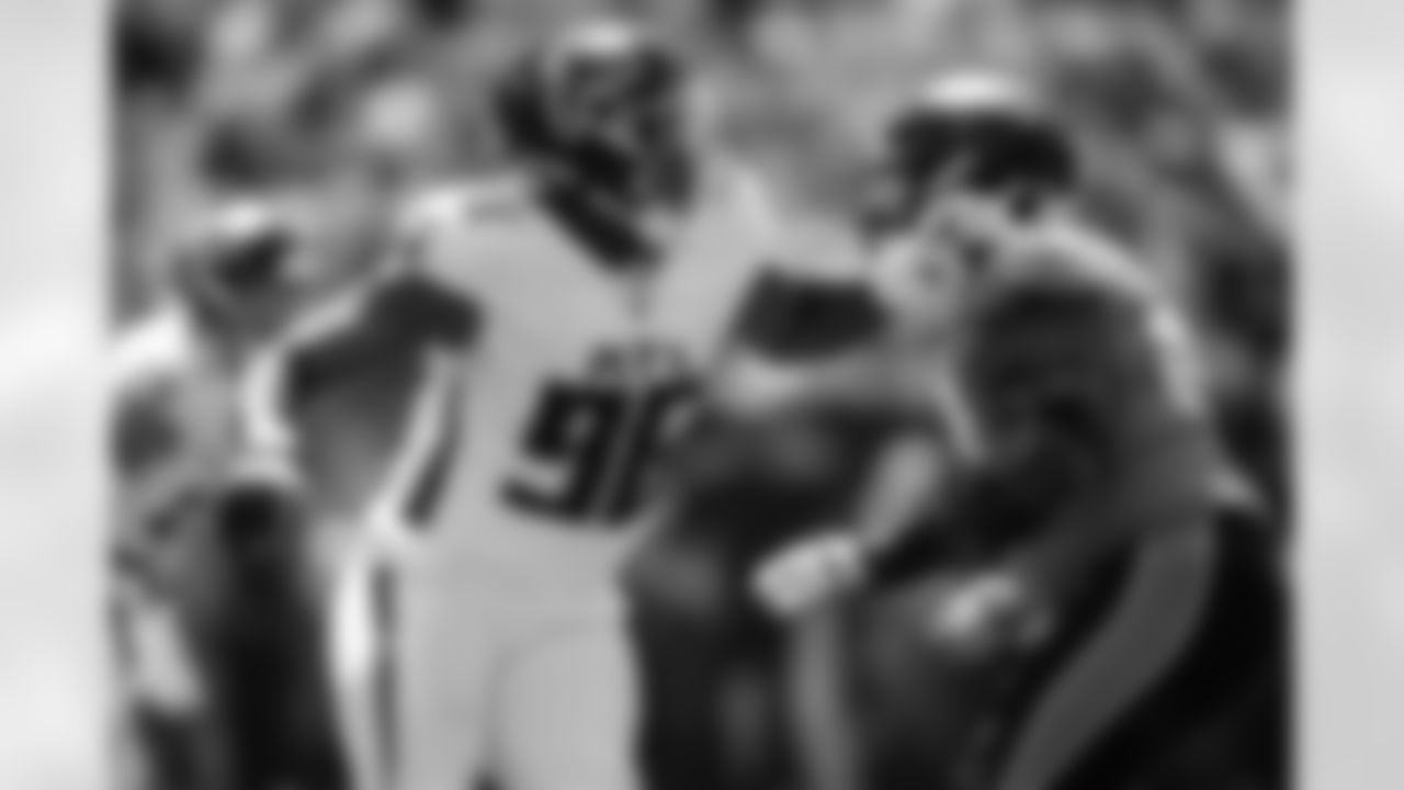 Atlanta Falcons defensive lineman Zach Harrison #96 rushes the quarterback during the first half of the Week 3 Game against the Carolina Panthers at Bank of America Stadium in Charlotte, North Carolina on Sunday, September 21, 2025. (Photo by Jay Bendlin/Atlanta Falcons)