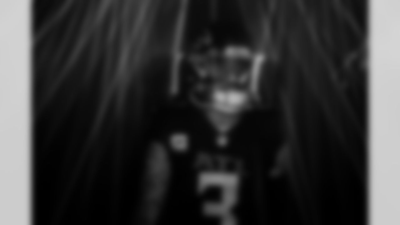 Atlanta Falcons safety Jessie Bates III #3 walks out before the Week 8 Game against the Miami Dolphins at Mercedes-Benz Stadium in Atlanta, Georgia on Sunday, October 26, 2025. (Photo by Jay Bendlin/Atlanta Falcons)