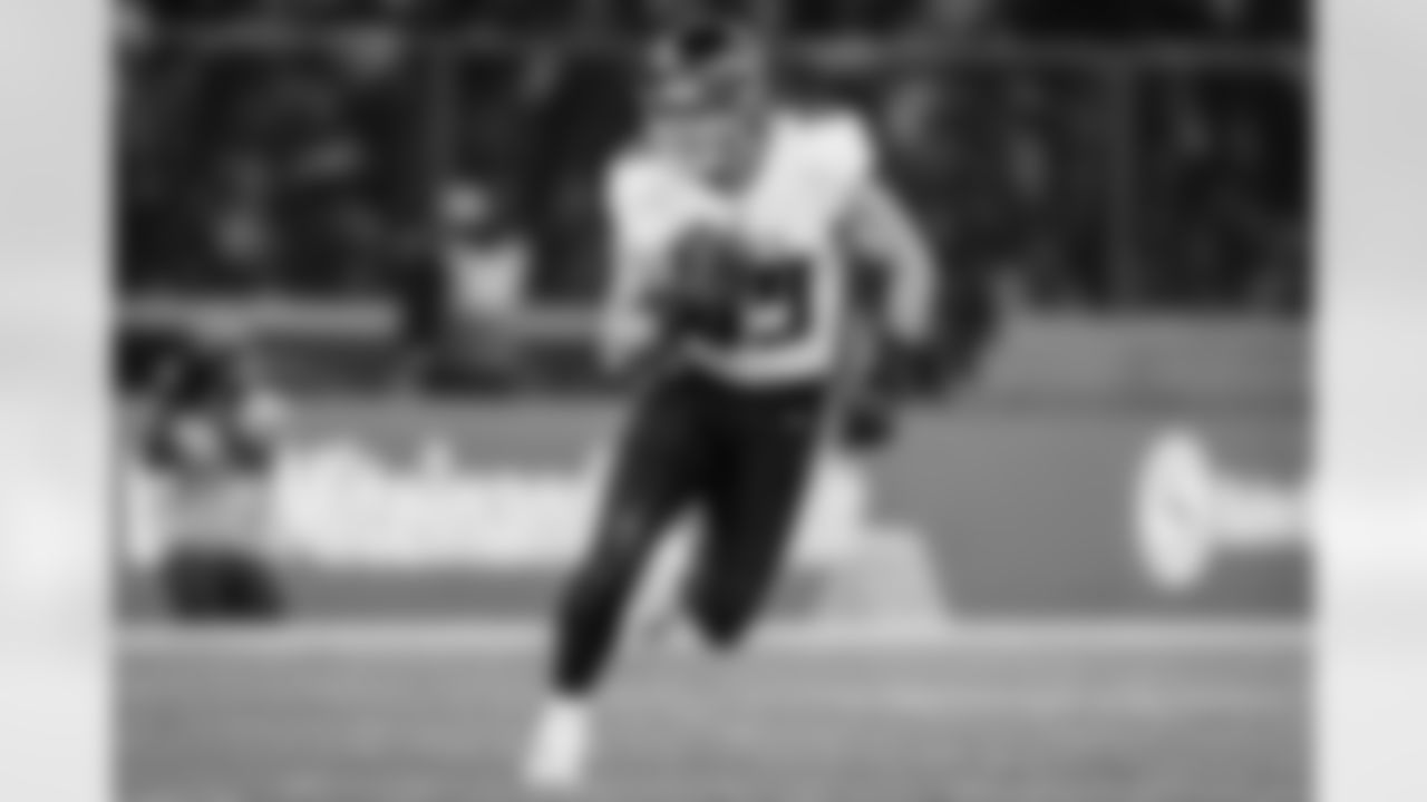 Atlanta Falcons tight end Charlie Woerner #89 during the Week 10 Game against the Indianapolis Colts at Olympic Stadium in Berlin, Germany on Sunday, November 9, 2025. (Photo by Brandon Magnus/Atlanta Falcons)