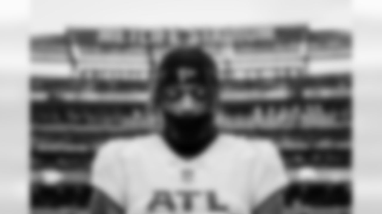 Atlanta Falcons cornerback A.J. Terrell Jr. #24 during the National Anthem before the Week 13 Game against the New York Jets at Metlife Stadium in East Rutherford, New Jersey on Sunday, November 30, 2025. (Photo by Jay Bendlin/Atlanta Falcons)