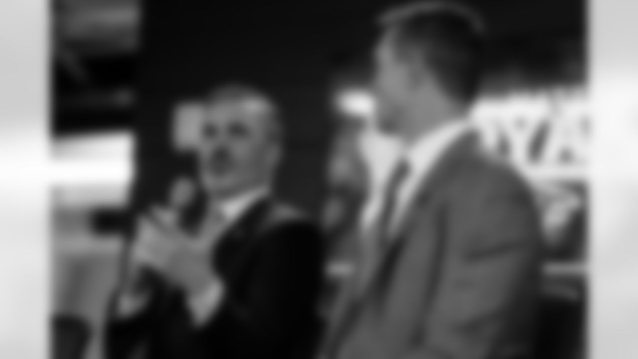 Behind the scenes with Kevin Stefanski as he goes through media and town halls at Mercedes-Benz Stadium in Atlanta, Ga. on Tuesday, January 27, 2026. (Photo by Jay Bendlin/Atlanta Falcons)