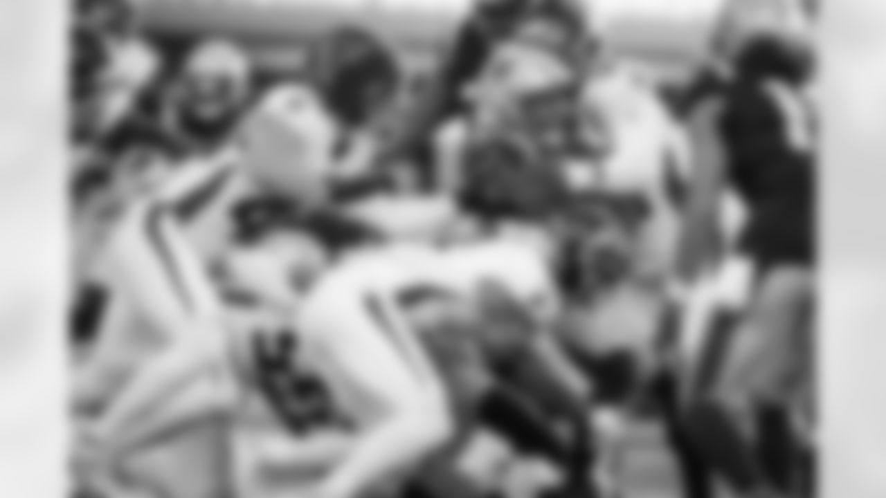 Atlanta Falcons safety Jessie Bates III #3 makes a tackle during the third quarter of the Week 9 Game against the New England Patriots at Gillette Stadium in Foxborough, Massachusetts on Sunday, November 2, 2025. (Photo by Taylor McLaughlin/Atlanta Falcons)