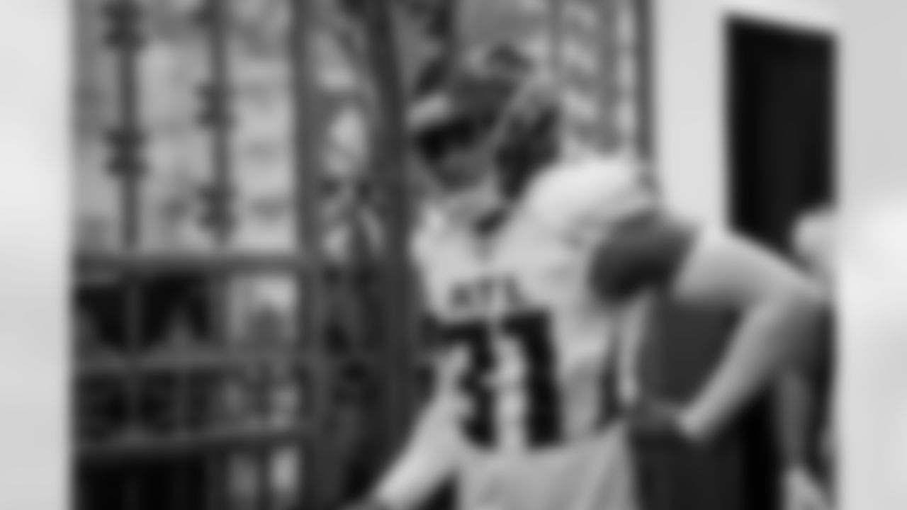 Atlanta Falcons safety Xavier Watts #31 before the Week 12 Game against the New Orleans Saints at Caesars Superdome in New Orleans, Louisiana on Sunday, November 23, 2025. (Photo by Jay Bendlin/Atlanta Falcons)