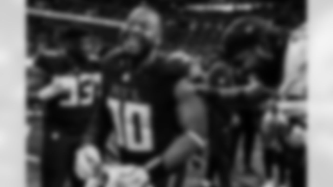 Atlanta Falcons defensive lineman David Onyemata #90 after the Week 18 Game against the New Orleans Saints at Mercedes-Benz Stadium in Atlanta, Georgia on Sunday, January 4, 2026. (Photo by AJ Reynolds/Atlanta Falcons)