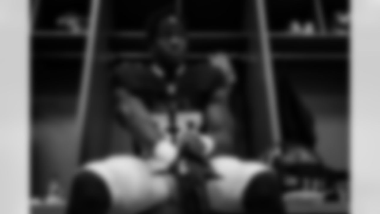 Atlanta Falcons running back Nathan Carter #38 looks on before the Preseason Game against the Dallas Cowboys at AT&T Stadium in Arlington, Texas on Friday, August 22, 2025. (Photo by Jay Bendlin/Atlanta Falcons)