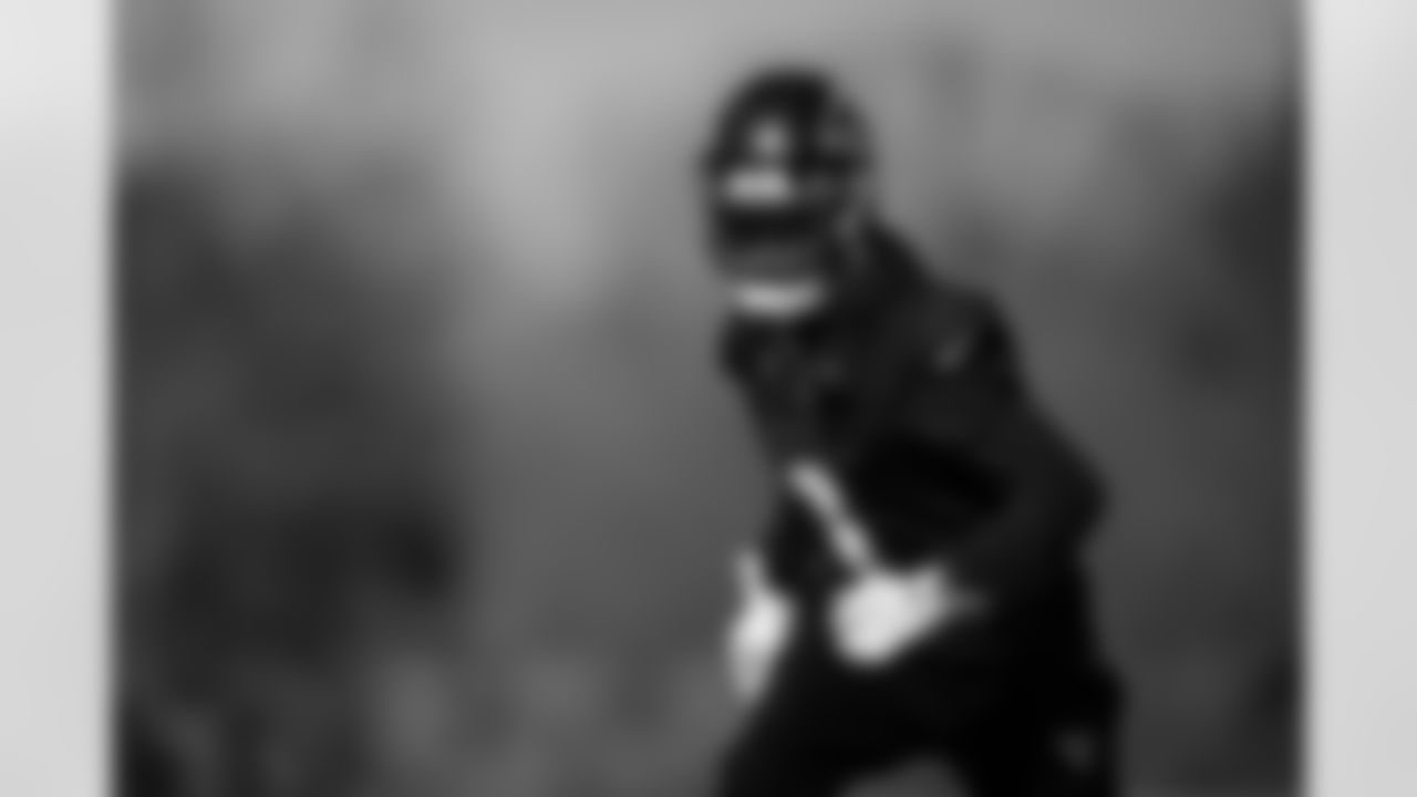 Atlanta Falcons wide receiver Darnell Mooney #1 during practice at Atlanta Falcons Training Facility in Flowery Branch, Georgia, on Wednesday, December 17, 2025. (Photo by Jay Bendlin/Atlanta Falcons)