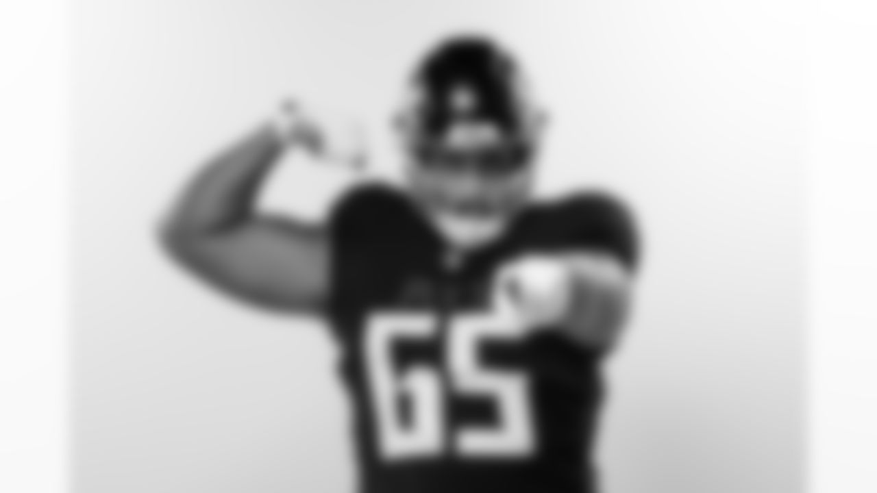 Atlanta Falcons offensive lineman Matthew Bergeron #65 poses for a photo during 2025 Creative Days at the Atlanta Falcons Training Facility in Flowery Branch, Ga. On Thursday, June 5, 2025. (Photo by Jay Bendlin/Atlanta Falcons)
