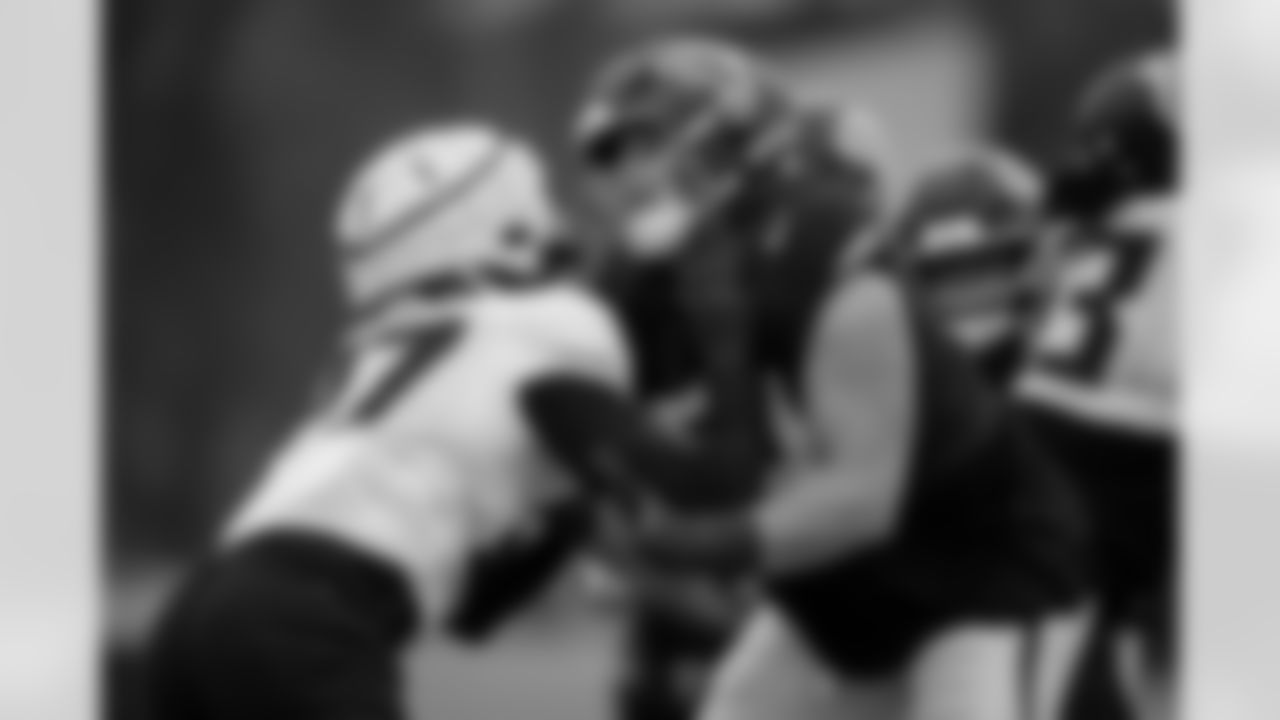 Atlanta Falcons offensive lineman Jack Nelson #69 during practice at Atlanta Falcons Training Facility in Flowery Branch, Georgia, on Thursday, December 4, 2025. (Photo by Taylor McLaughlin/Atlanta Falcons)