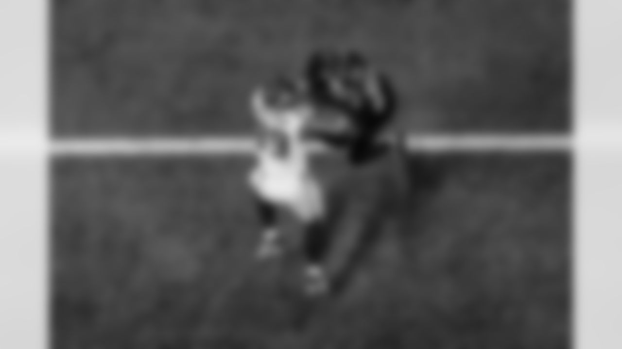 Atlanta Falcons edge rusher James Pearce Jr. #27 during the Week 14 Game against the Seattle Seahawks at Mercedes-Benz Stadium in Atlanta, Georgia on Sunday, December 7, 2025. (Photo by Jay Bendlin/Atlanta Falcons)