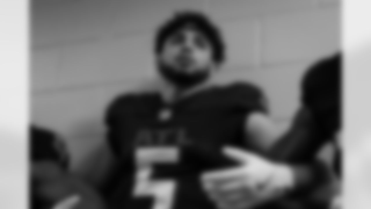 Atlanta Falcons wide receiver Drake London #5 prior to the Week 16 Game against the Arizona Cardinals at State Farm Stadium in Glendale, Arizona on Sunday, December 21, 2025. (Photo by Jay Bendlin/Atlanta Falcons)