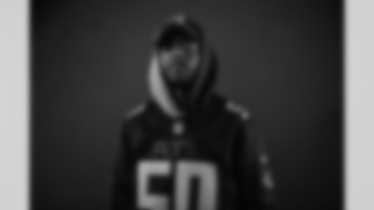6lack poses for a portrait before the game against the New Orleans Saints at Mercedes-Benz Stadium in Atlanta, Ga. on Sunday, November 26, 2023. (Photo by Brandon Magnus/Atlanta Falcons)
