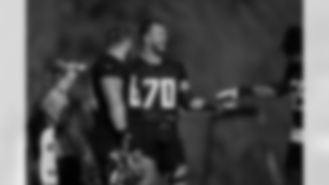 Atlanta Falcons tackle Jake Matthews #70 during practice at Atlanta Falcons Training Facility in Flowery Branch, Georgia, on Wednesday, December 24, 2025. (Photo by Jay Bendlin/Atlanta Falcons)