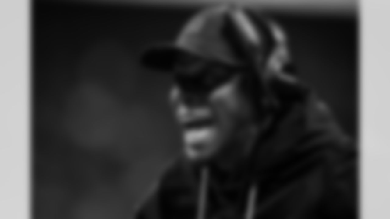 Atlanta Falcons head coach Raheem Morris during the Week 17 Game against the Los Angeles Rams at Mercedes-Benz Stadium in Atlanta, Georgia on Monday, December 29, 2025. (Photo by Taylor McLaughlin/Atlanta Falcons)