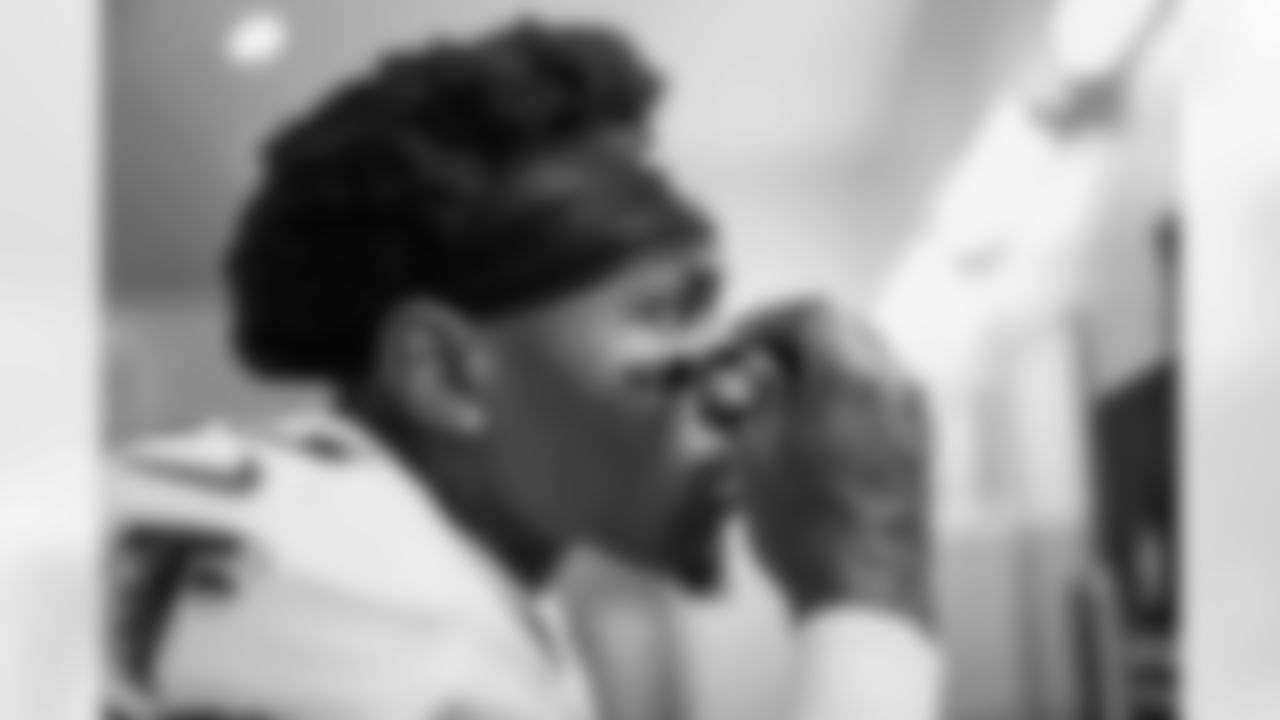 Atlanta Falcons cornerback Natrone Brooks #35 before the Week 12 Game against the New Orleans Saints at Caesars Superdome in New Orleans, Louisiana on Sunday, November 23, 2025. (Photo by Jay Bendlin/Atlanta Falcons)