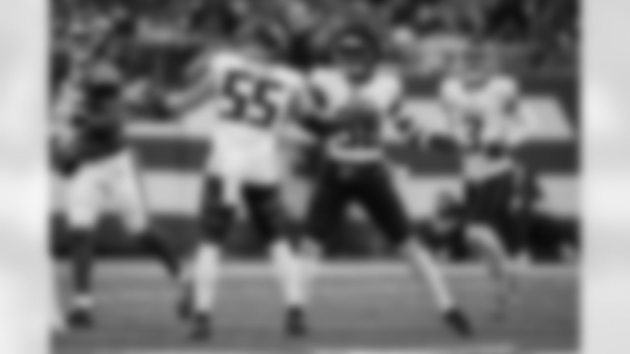 Atlanta Falcons linebacker Kaden Elliss #55 reacts during the third quarter of the Week 13 Game against the New York Jets at Metlife Stadium in East Rutherford, New Jersey on Sunday, November 30, 2025. (Photo by Taylor McLaughlin/Atlanta Falcons)