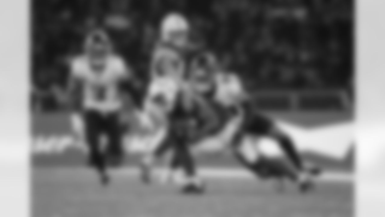 Atlanta Falcons cornerback A.J. Terrell Jr. #24 makes a tackle during the Week 10 Game against the Indianapolis Colts at Olympic Stadium in Berlin, Germany on Sunday, November 9, 2025. (Photo by Jay Bendlin/Atlanta Falcons)