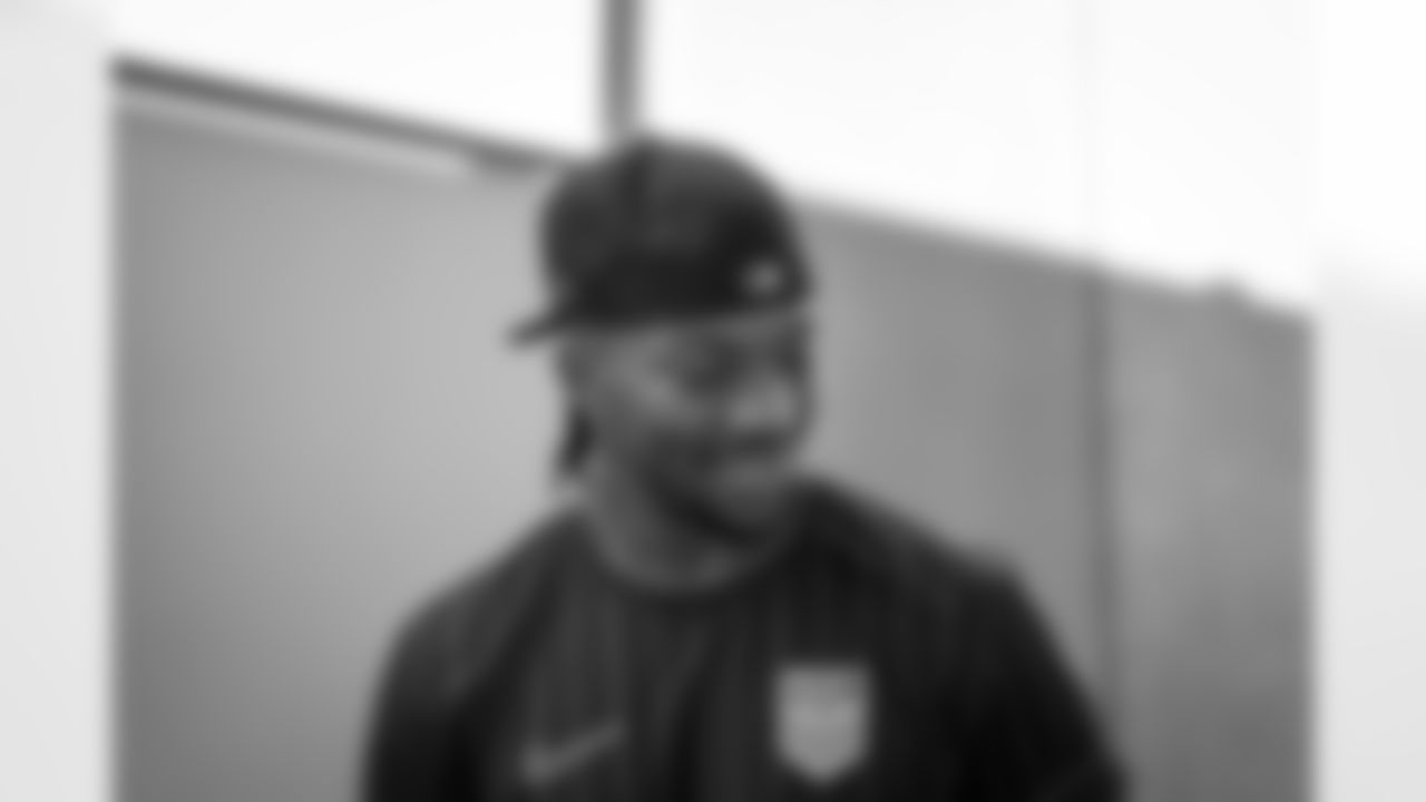 Atlanta Falcons running back Bijan Robinson #7 arrives before the Week 18 Game against the New Orleans Saints at Mercedes-Benz Stadium in Atlanta, Georgia on Sunday, January 4, 2026. (Photo by Brandon Magnus/Atlanta Falcons)