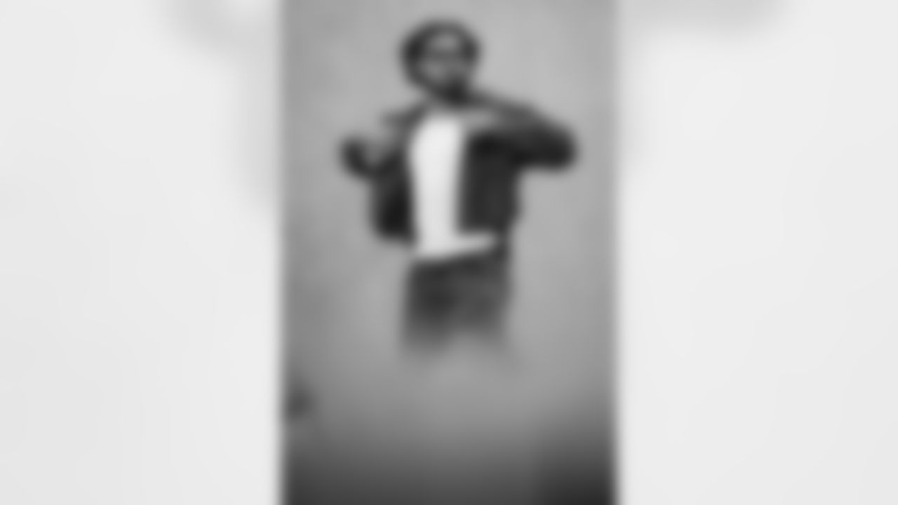 Atlanta Falcons linebacker Josh Woods #42 arrives before the Preseason Game against the Tennessee Titans at Mercedes-Benz Stadium in Atlanta, Georgia on Friday, August 15, 2025. (Photo by Taylor McLaughlin/Atlanta Falcons)