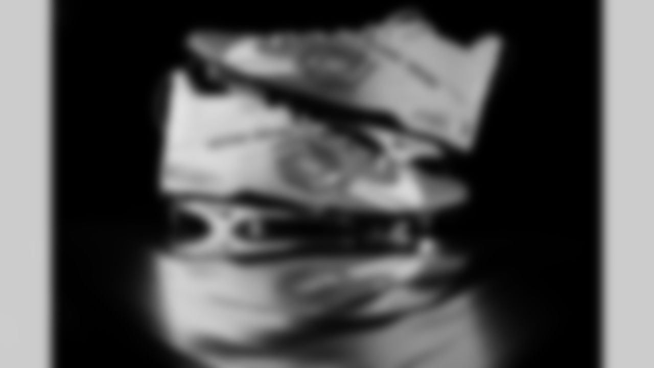 Atlanta Falcons defensive tackle Brandon Dorlus #54's cleats for My Cause My Cleats at the Atlanta Falcons Training Facility in Flowery Branch, Ga. on Wednesday, November 19, 2025. (Photo by Taylor McLaughlin/Atlanta Falcons)