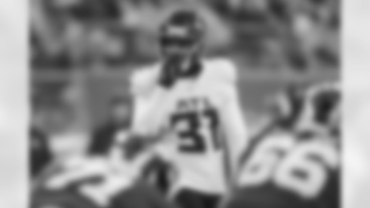 Atlanta Falcons safety Xavier Watts #31 looks on during the second quarter of the Week 13 Game against the New York Jets at Metlife Stadium in East Rutherford, New Jersey on Sunday, November 30, 2025. (Photo by Taylor McLaughlin/Atlanta Falcons)