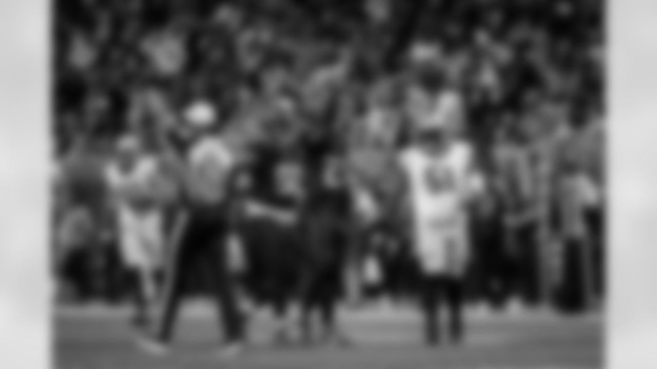 Atlanta Falcons edge rusher James Pearce Jr. #27 makes a sack during the Week 18 Game against the New Orleans Saints at Mercedes-Benz Stadium in Atlanta, Georgia on Sunday, January 4, 2026. (Photo by Matthew Grimes/Atlanta Falcons)