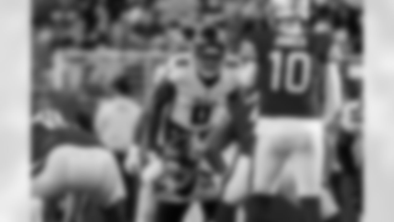 Atlanta Falcons outside linebacker Divine Deablo #0 during the Week 7 Game against the San Francisco 49ers at Levi's Stadium in Santa Clara, Calif. on Sunday, October 19, 2025. (Photo by Taylor McLaughlin/Atlanta Falcons)