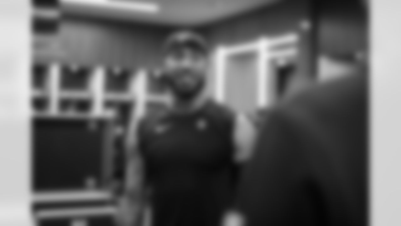 Atlanta Falcons safety Jessie Bates III #3 in the locker room after the Week 17 Game against the Los Angeles Rams at Mercedes-Benz Stadium in Atlanta, Georgia on Monday, December 29, 2025. (Photo by Jay Bendlin/Atlanta Falcons)