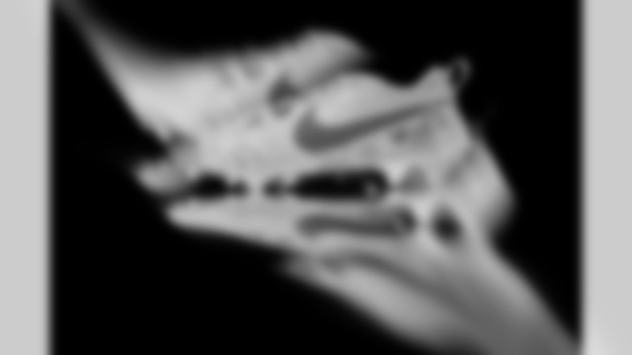 Photos of Atlanta Falcons cornerback Dee Alford #20's cleats for My Cause My Cleats at the Atlanta Falcons Training Facility in Flowery Branch, Ga. on Tuesday, November 18, 2025. (Photo by Taylor McLaughlin/Atlanta Falcons)