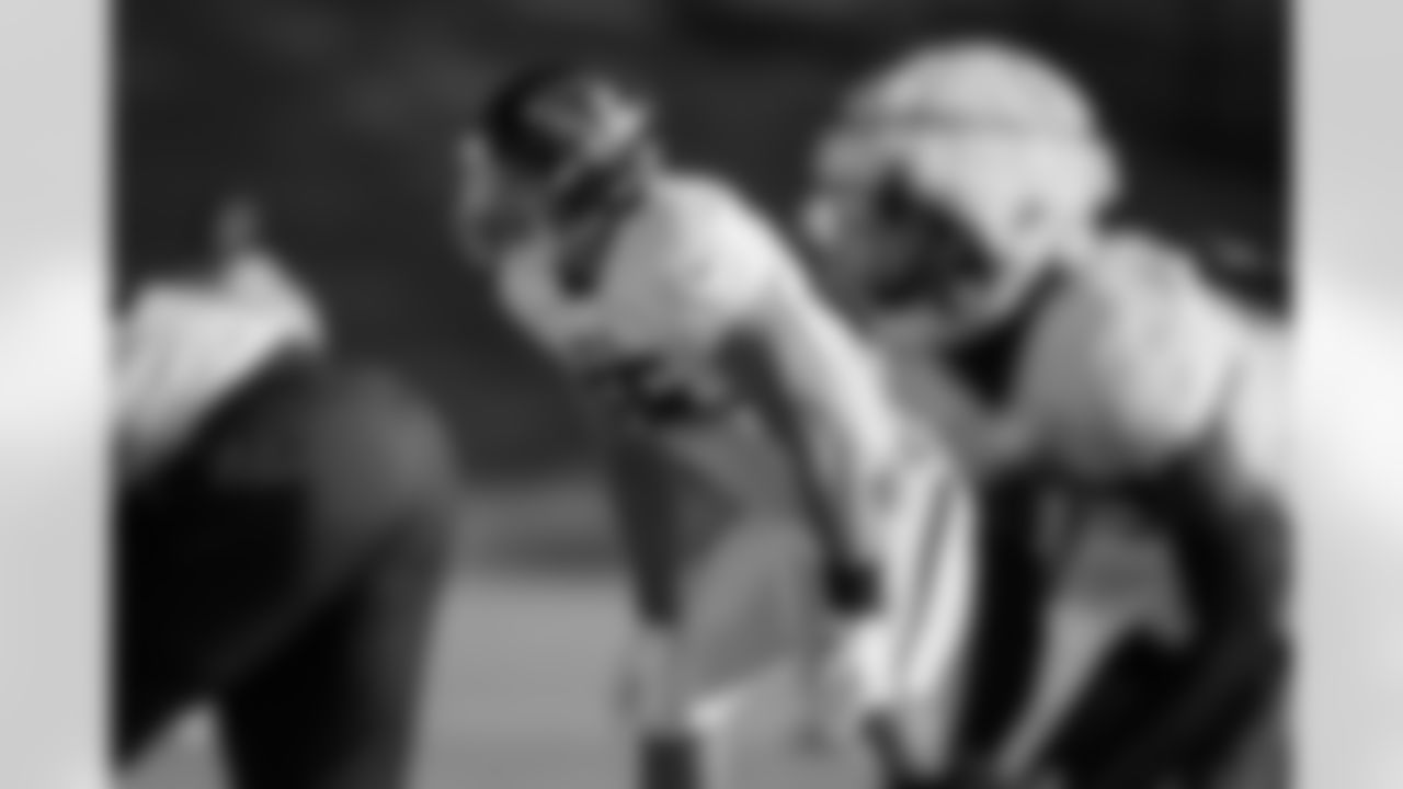 Atlanta Falcons inside linebacker Kaden Elliss #55 during practice at Atlanta Falcons Training Facility in Flowery Branch, Georgia, on Thursday, November 13, 2025. (Photo by Taylor McLaughlin/Atlanta Falcons)