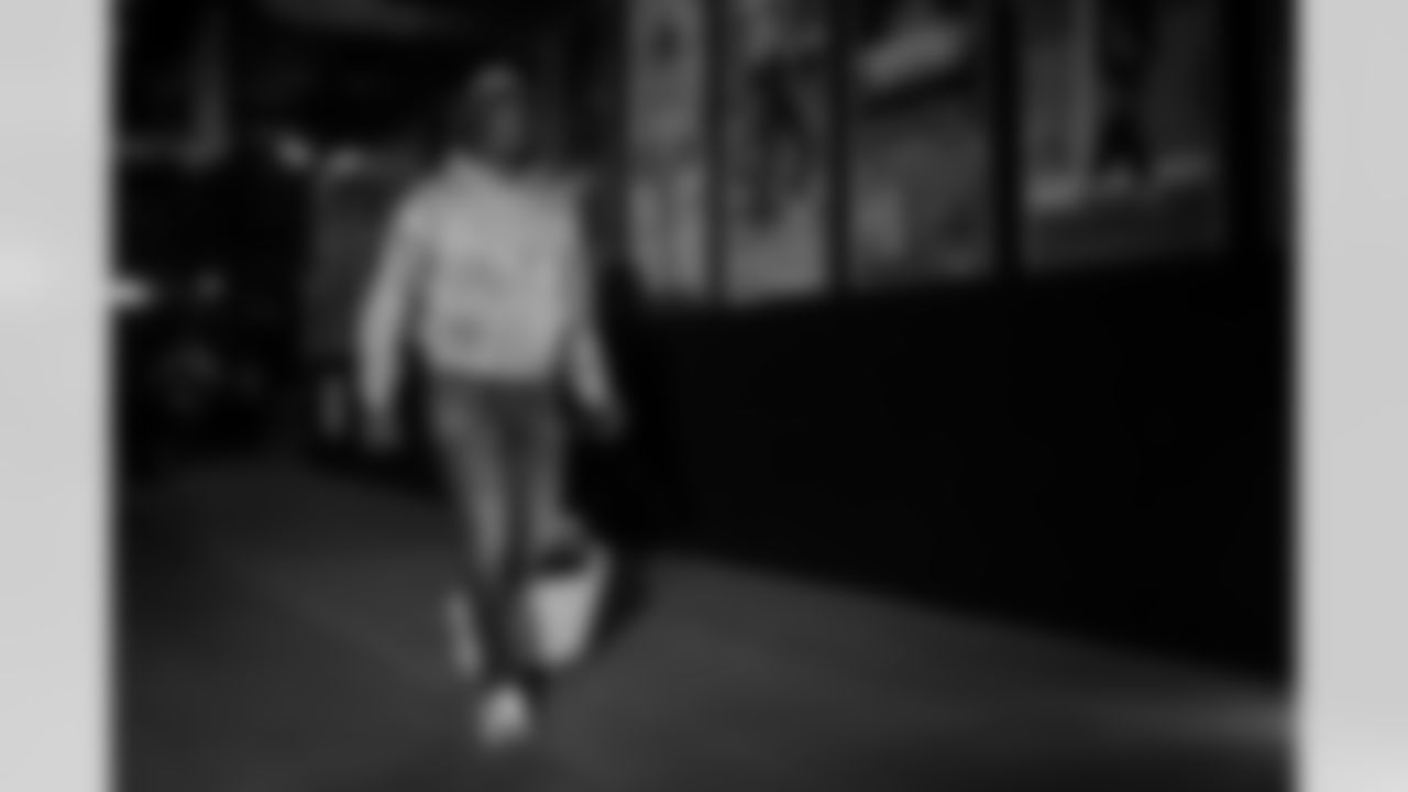 Atlanta Falcons inside linebacker DeAngelo Malone #51 arrives before the Week 9 Game against the New England Patriots at Gillette Stadium in Foxborough, Massachusetts on Sunday, November 2, 2025. (Photo by Jay Bendlin/Atlanta Falcons)