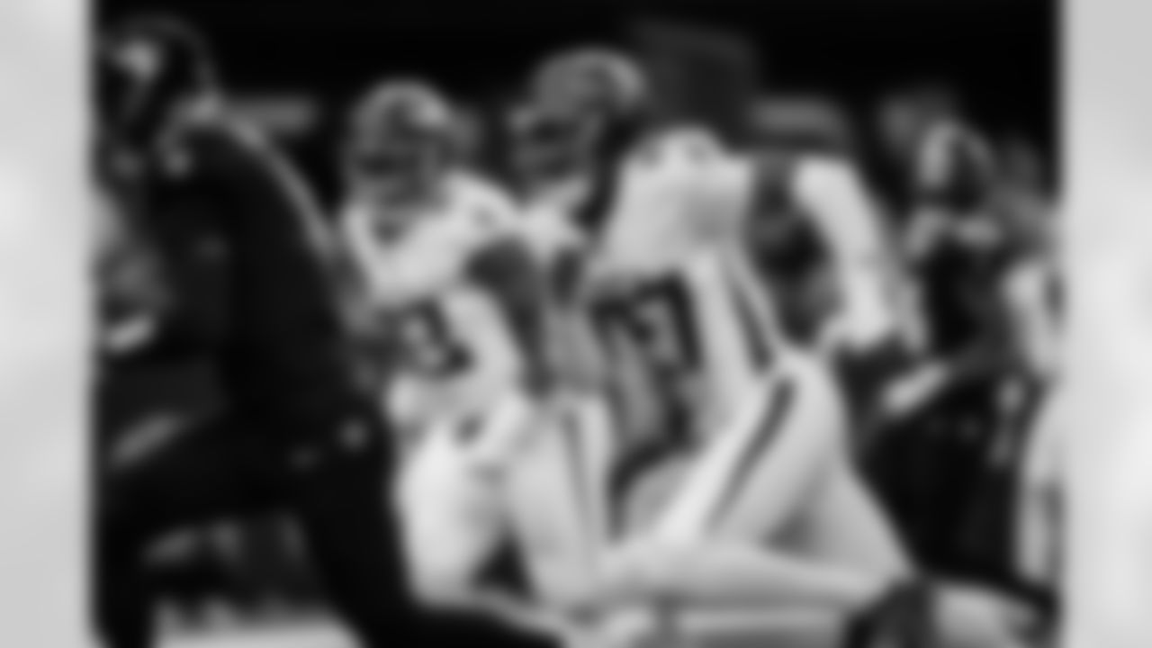 Atlanta Falcons edge rusher James Pearce Jr. #27 during the Week 12 Game against the New Orleans Saints at Caesars Superdome in New Orleans, La. on Sunday, November 23, 2025. (Photo by Jay Bendlin/Atlanta Falcons)