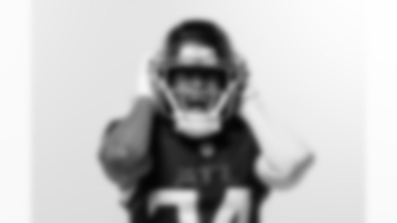 Atlanta Falcons wide receiver Ray-Ray McCloud III #34 poses for a photo during 2025 Creative Days at the Atlanta Falcons Training Facility in Flowery Branch, Ga. On Monday, June 9, 2025. (Photo by Jay Bendlin/Atlanta Falcons)
