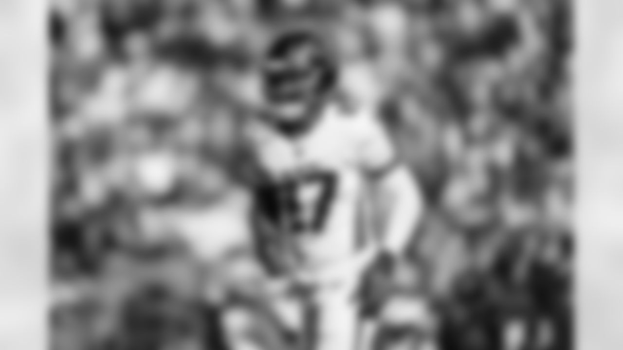 Atlanta Falcons edge rusher James Pearce Jr. #27 on the field during the Week 9 Game against the New England Patriots at Gillette Stadium in Foxborough, Massachusetts on Sunday, November 2, 2025. (Photo by Jay Bendlin/Atlanta Falcons)