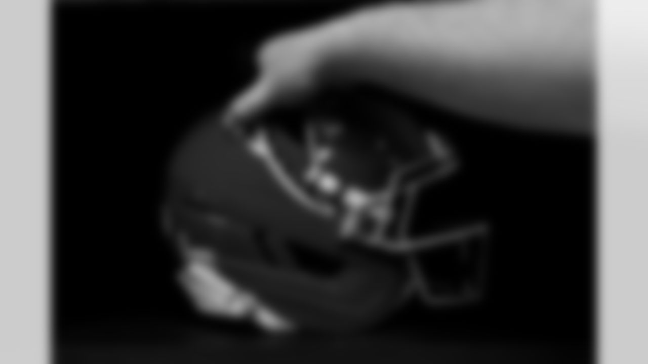 Behind the scenes of preparing the throwback helmet at Atlanta Falcons Training Facility in Duluth, Ga. on Wednesday, October 8, 2025. (Photo by Jay Bendlin/Atlanta Falcons)