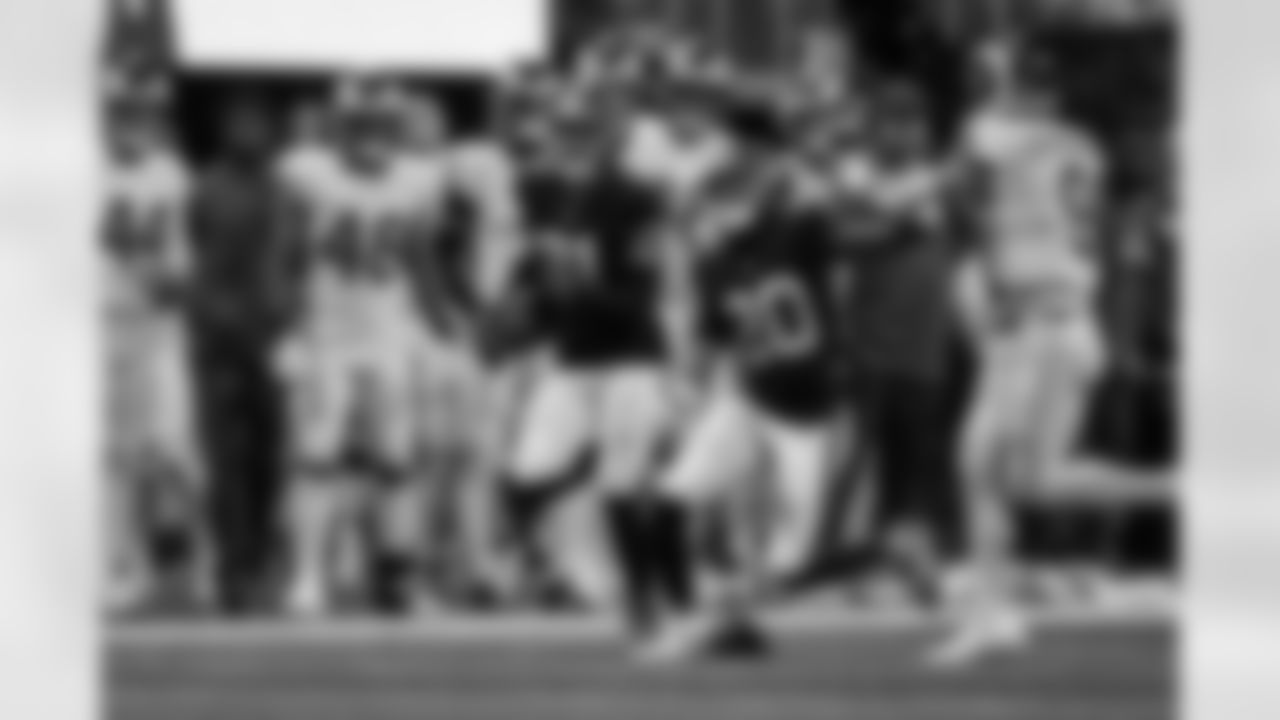 Atlanta Falcons safety Xavier Watts #31 intercepts the ball during the Week 17 Game against the Los Angeles Rams at Mercedes-Benz Stadium in Atlanta, Georgia on Monday, December 29, 2025. (Photo by Taylor McLaughlin/Atlanta Falcons)