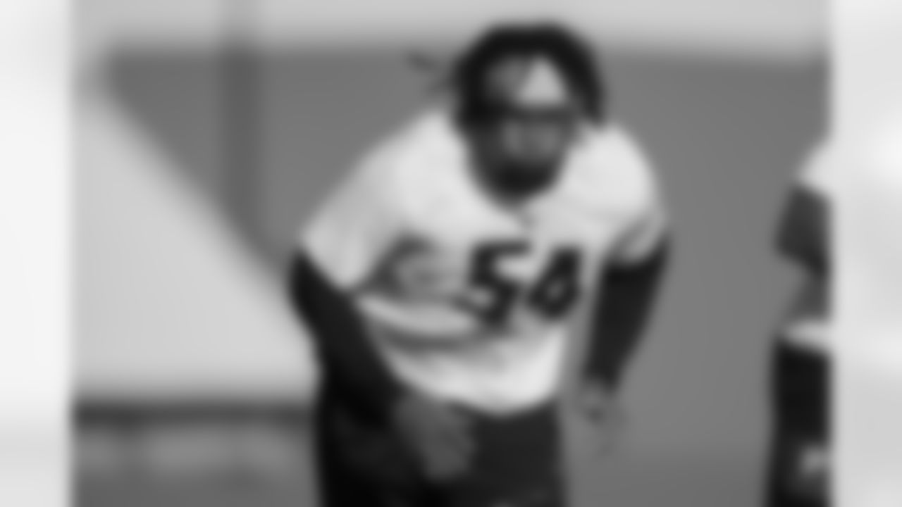 Atlanta Falcons defensive tackle Brandon Dorlus #54 during a workout during the offseason program at Atlanta Falcons Training Facility in Flowery Branch, Georgia, on Monday, May 5, 2025. (Photo by Jay Bendlin/Atlanta Falcons)