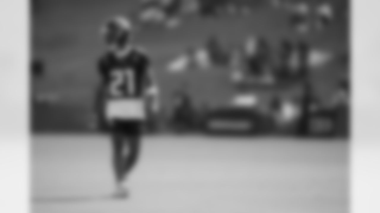Atlanta Falcons cornerback Mike Hughes #21 2025 AT&T Training Camp at the Atlanta Falcons Training Facility in Flowery Branch, Ga. On Thursday, July 24, 2025. (Photo by Taylor McLaughlin/Atlanta Falcons)