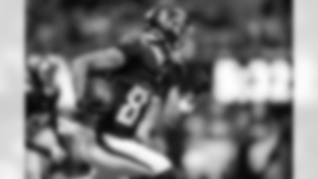 Atlanta Falcons wide receiver Dylan Drummond #81 during the Preseason Game against the Tennessee Titans at Mercedes-Benz Stadium in Atlanta, Georgia on Friday, August 15, 2025. (Photo by Matthew Grimes/Atlanta Falcons)