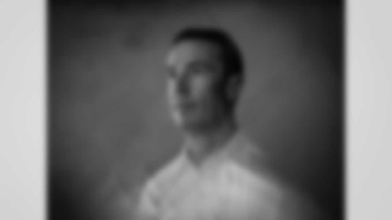 Matt Ryan poses for portraits for his retirement announcement inside the Atlanta Falcons headquarters in Flowery Branch, Georgia, on Monday, April 8, 2024. (Photo by Brandon Magnus/Atlanta Falcons)