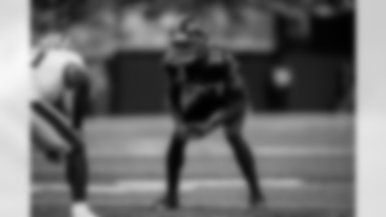 Atlanta Falcons cornerback Cobee Bryant #37 looks to block during the Week 18 Game against the New Orleans Saints at Mercedes-Benz Stadium in Atlanta, Georgia on Sunday, January 4, 2026. (Photo by Matthew Grimes/Atlanta Falcons)