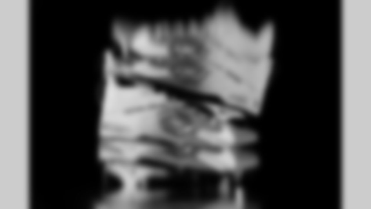 Atlanta Falcons defensive tackle Brandon Dorlus #54's cleats for My Cause My Cleats at the Atlanta Falcons Training Facility in Flowery Branch, Ga. on Wednesday, November 19, 2025. (Photo by Taylor McLaughlin/Atlanta Falcons)