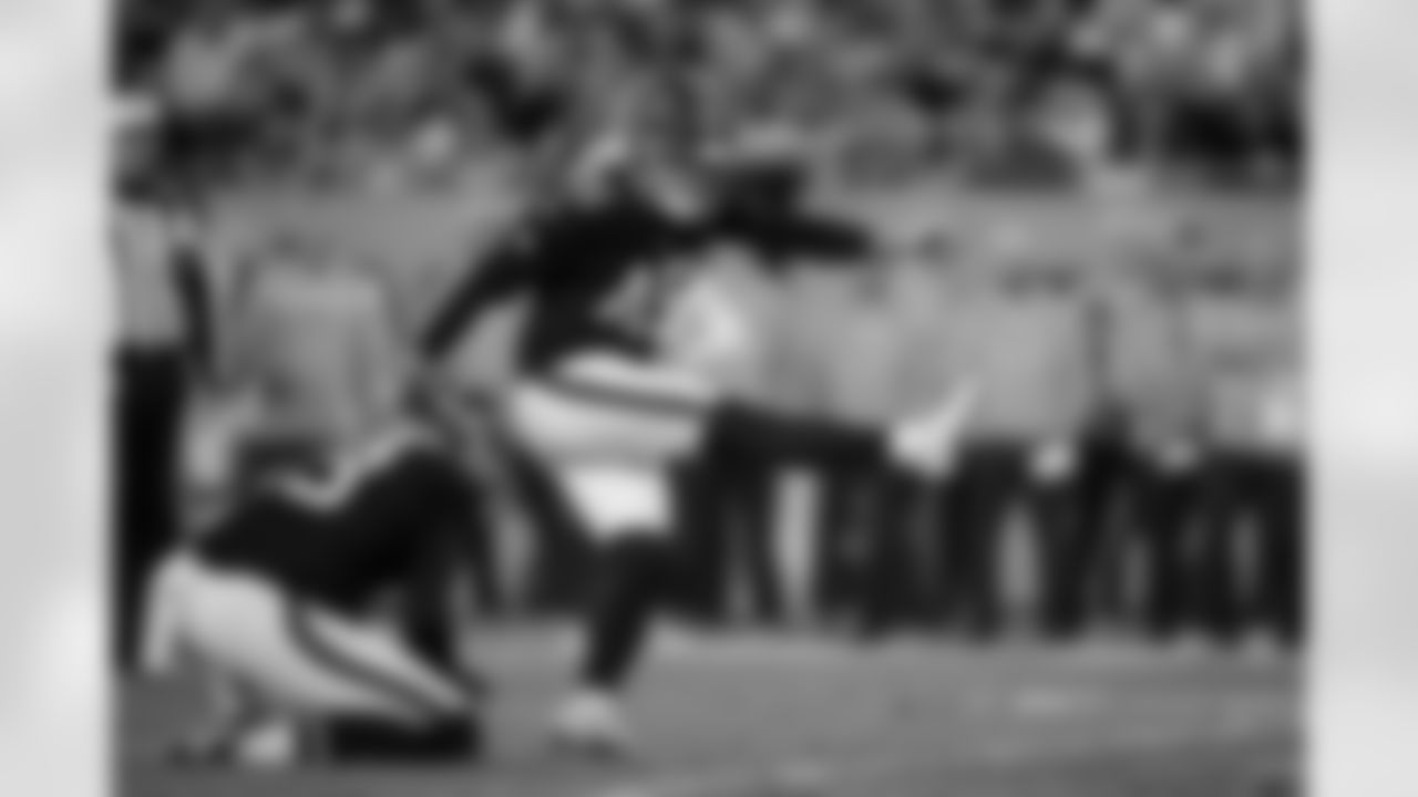 Atlanta Falcons kicker Zane Gonzalez #45 kicks the ball during the Week 15 Game against the Tampa Bay Buccaneers at Raymond James Stadium in Tampa, Florida on Thursday, December 11, 2025. (Photo by Taylor McLaughlin/Atlanta Falcons)