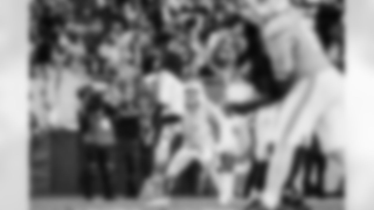 Atlanta Falcons cornerback Dee Alford #20 intercepts the ball during the Week 15 Game against the Tampa Bay Buccaneers at Raymond James Stadium in Tampa, Florida on Thursday, December 11, 2025. (Photo by Jay Bendlin/Atlanta Falcons)