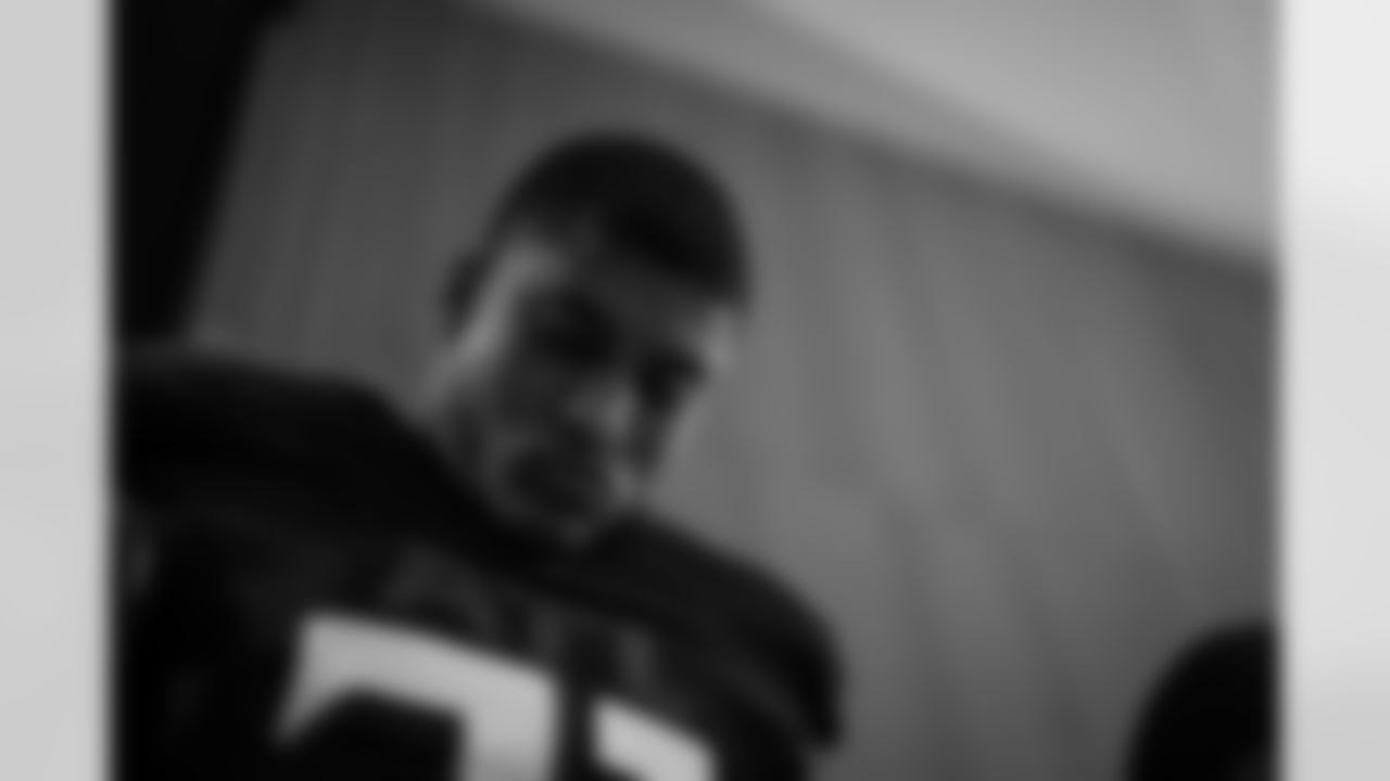 Atlanta Falcons safety Xavier Watts #31 in the locker room before the Week 11 Game against the Carolina Panthers at Mercedes-Benz Stadium in Atlanta, Georgia on Sunday, November 16, 2025. (Photo by Jay Bendlin/Atlanta Falcons)