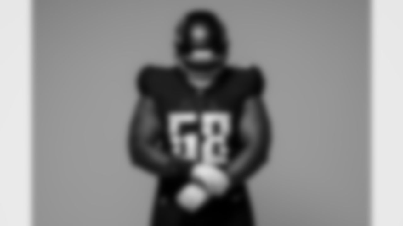 Atlanta Falcons offensive lineman Kyle Hinton #68 poses for a photo during 2025 Creative Days at the Atlanta Falcons Training Facility in Flowery Branch, Ga. On Wednesday, June 4, 2025. (Photo by Jay Bendlin/Atlanta Falcons)