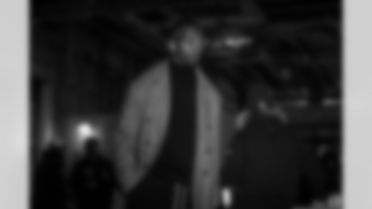 Atlanta Falcons tight end Kyle Pitts Sr. #8 arrives before the Week 13 Game against the New York Jets at Metlife Stadium in East Rutherford, New Jersey on Sunday, November 30, 2025. (Photo by Jay Bendlin/Atlanta Falcons)