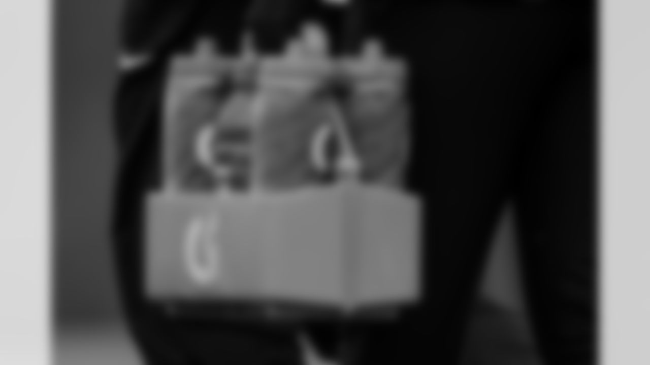 Gatorade water bottles during practice at Atlanta Falcons Training Facility in Flowery Branch, Georgia, on Thursday, December 4, 2025. (Photo by Taylor McLaughlin/Atlanta Falcons)