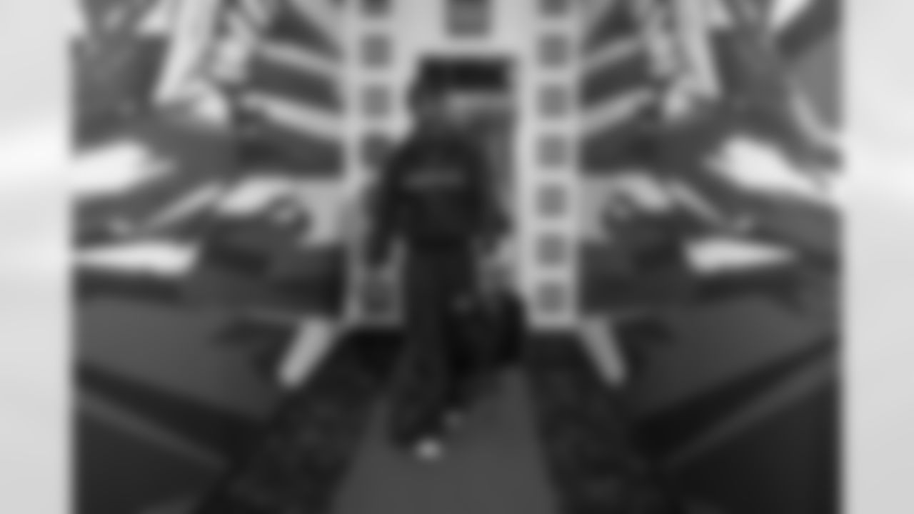 Atlanta Falcons wide receiver Chris Blair #19 arrives before during the Week 17 Game against the Los Angeles Rams at Mercedes-Benz Stadium in Atlanta, Georgia on Monday, December 29, 2025. (Photo by Taylor McLaughlin/Atlanta Falcons)